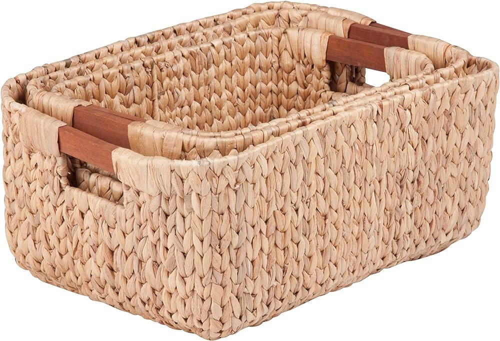 Honey-Can-Do 3pc sq Natural Baskets STO-04465 Natural | Amazon (US)
