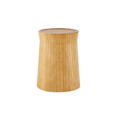 Small Cottage Round Wood Side Table Tray Top in Beige End Table-Homary | Homary