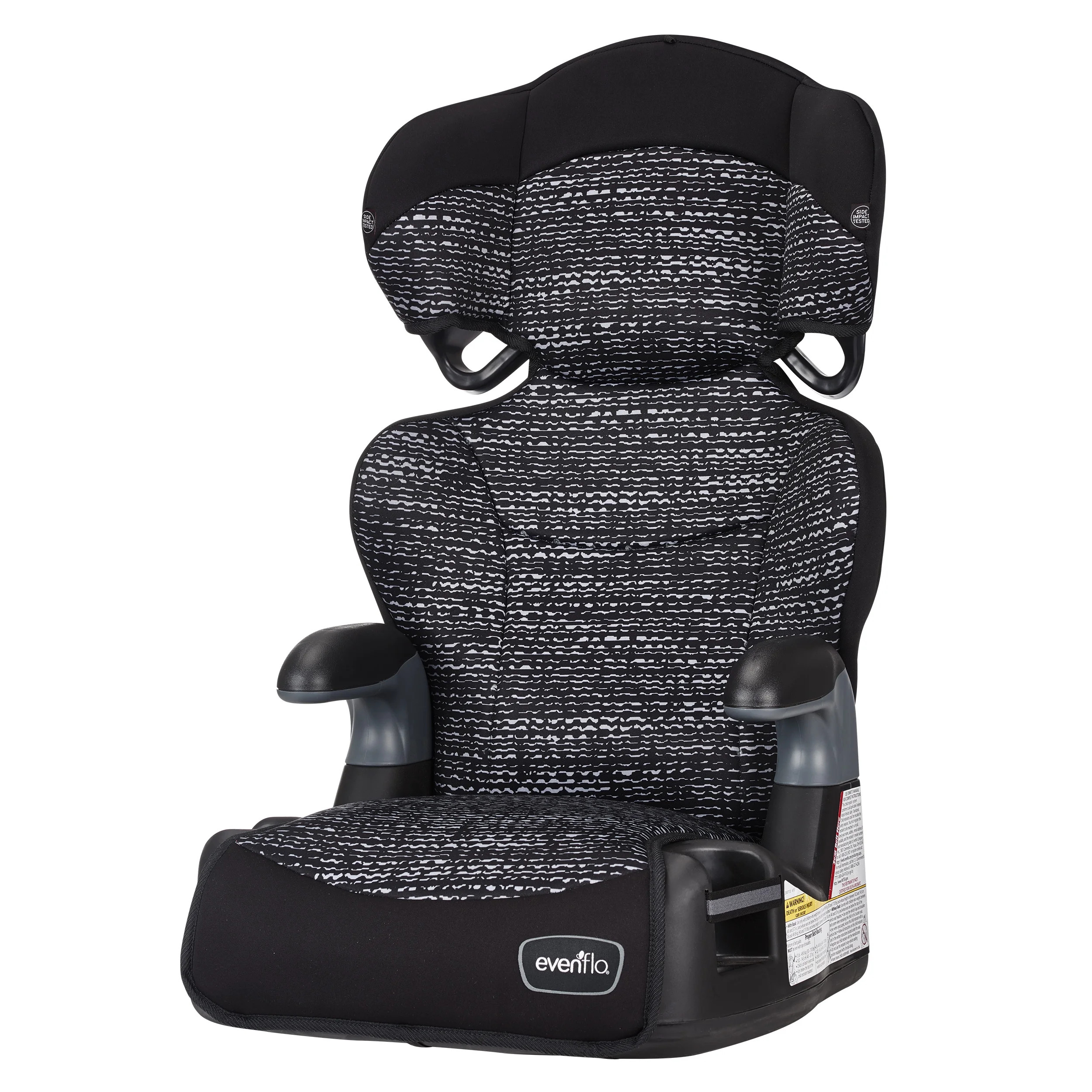 Evenflo Big Kid LX High back Booster Car Seat, Abstract Static Black | Walmart (US)
