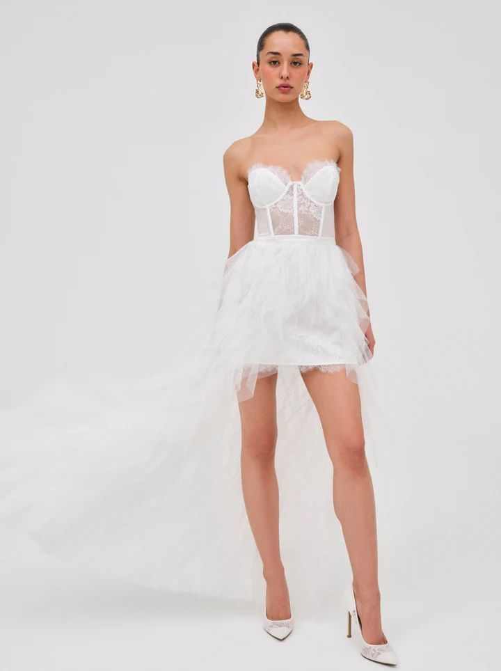 Bustier Gown — White | For Love & Lemons