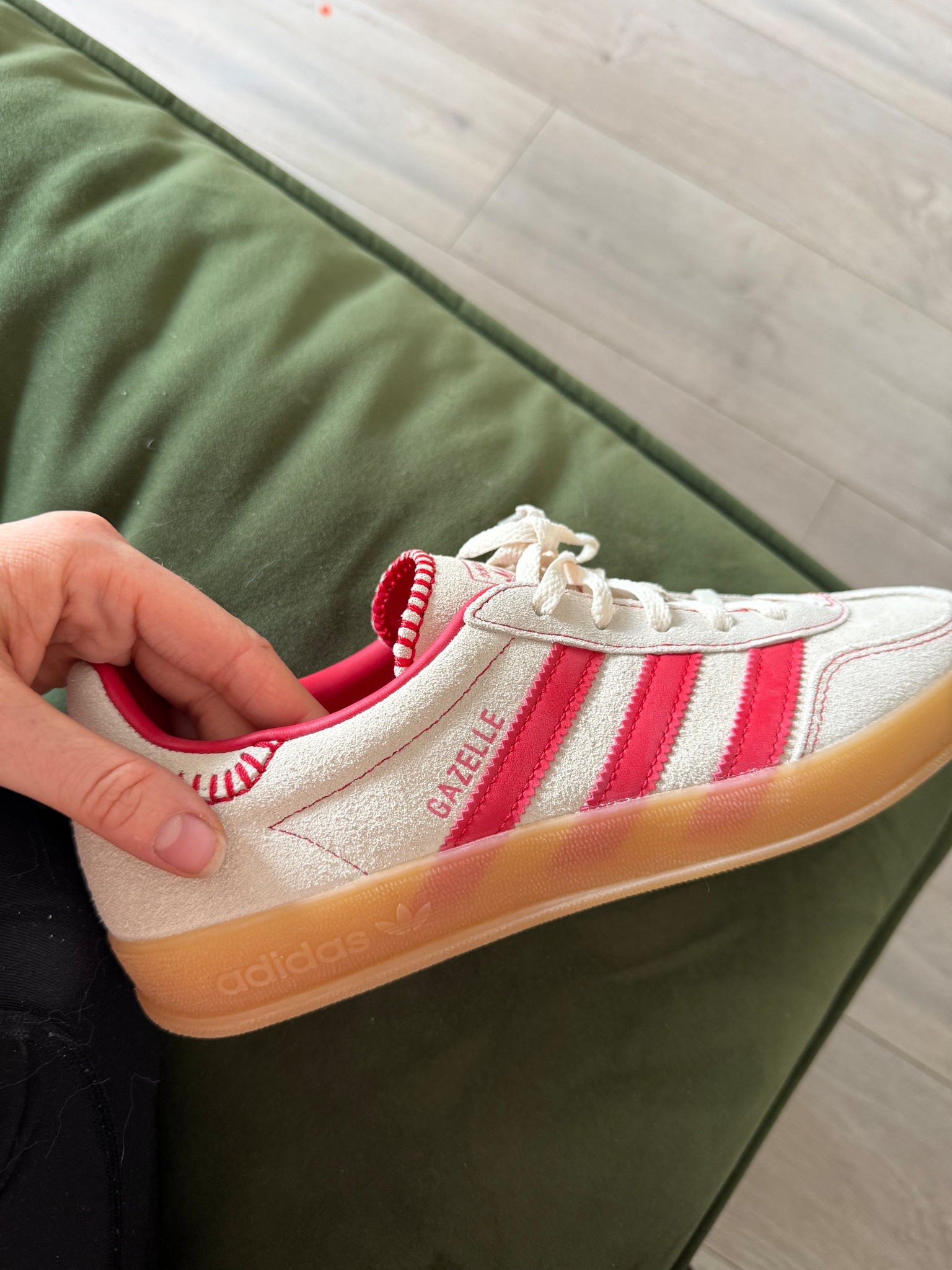 Cute adidas hand stitched gazelles red white 

#LTKShoeCrush
