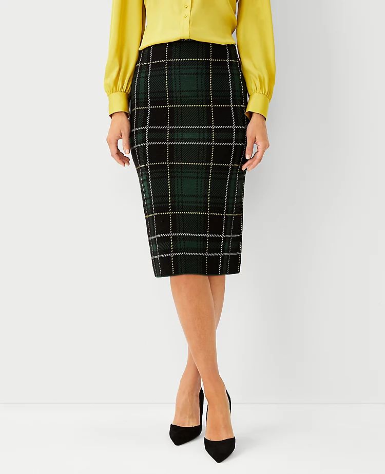 Plaid Sweater Pencil Skirt | Ann Taylor (US)