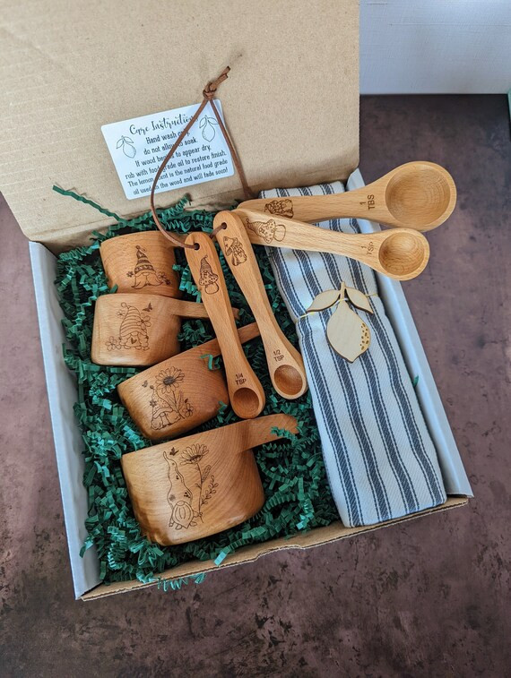 Mothers Day Gift Basket Gnome Kitchen Wood Measuring Cups | Etsy | Etsy (US)