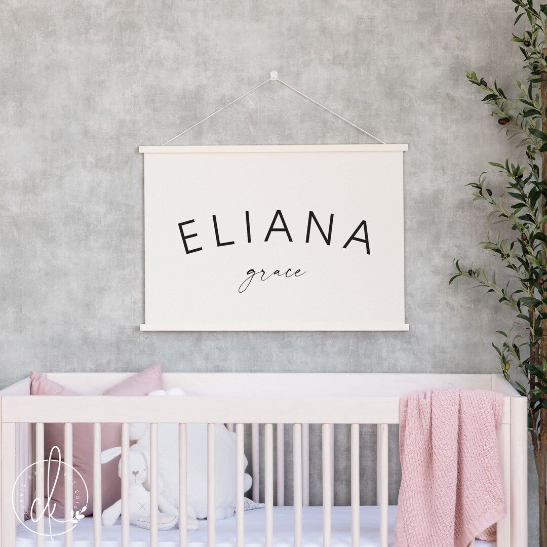 Custom Baby Name | Fabric Wall Hanging | Personalized Baby Gift | Nursery Decor | Nursery Wall Ar... | Etsy (US)