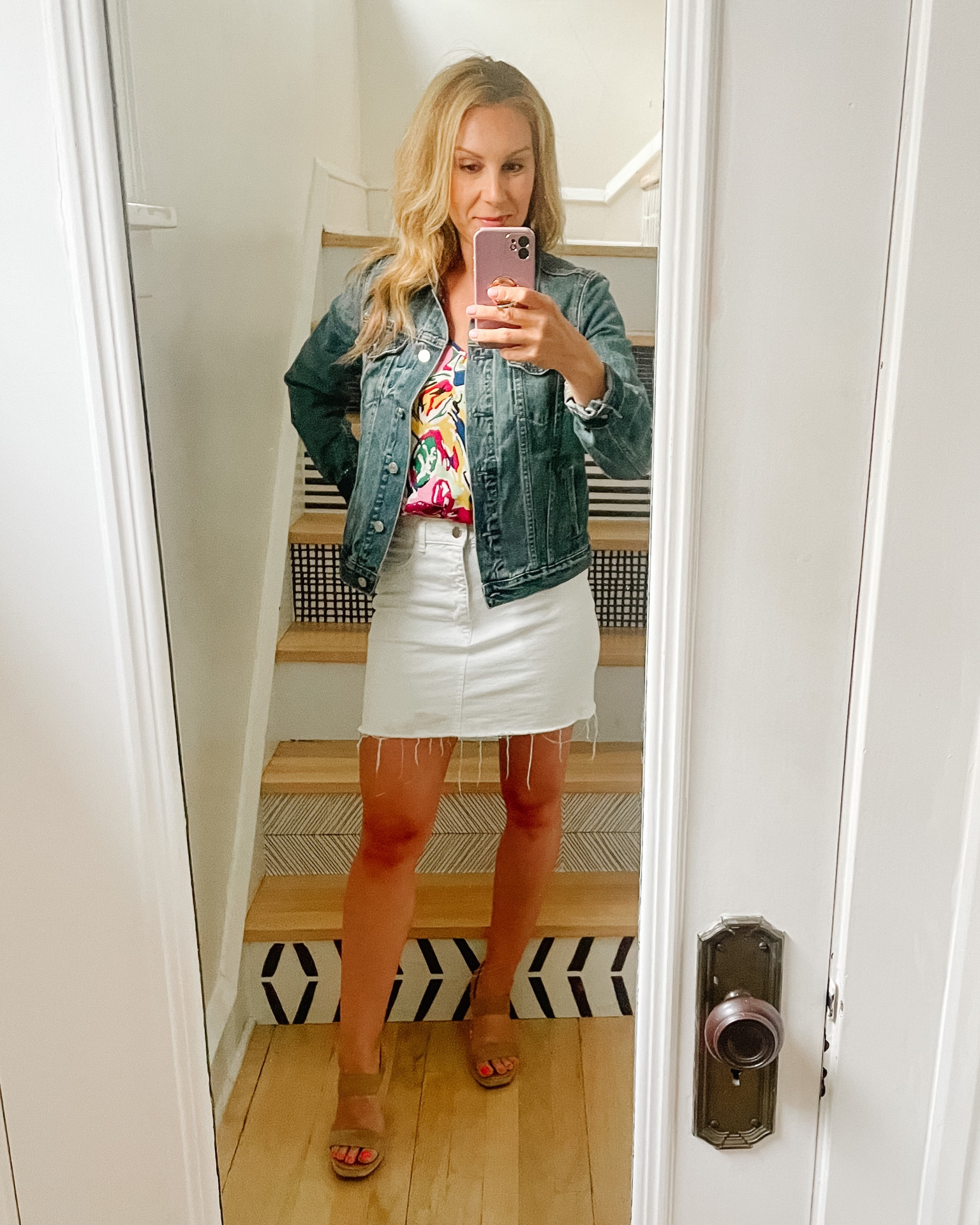 Whit Jean skirt, floral cami top and a Jean jacket. Perfect for date night! 

#LTKcurves #LTKtravel #LTKstyletip