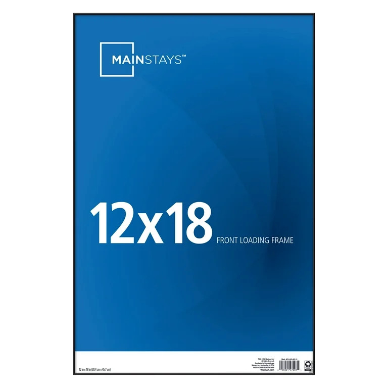 Mainstays 12x18 Front Loading Wall Picture Frame, Black | Walmart (US)