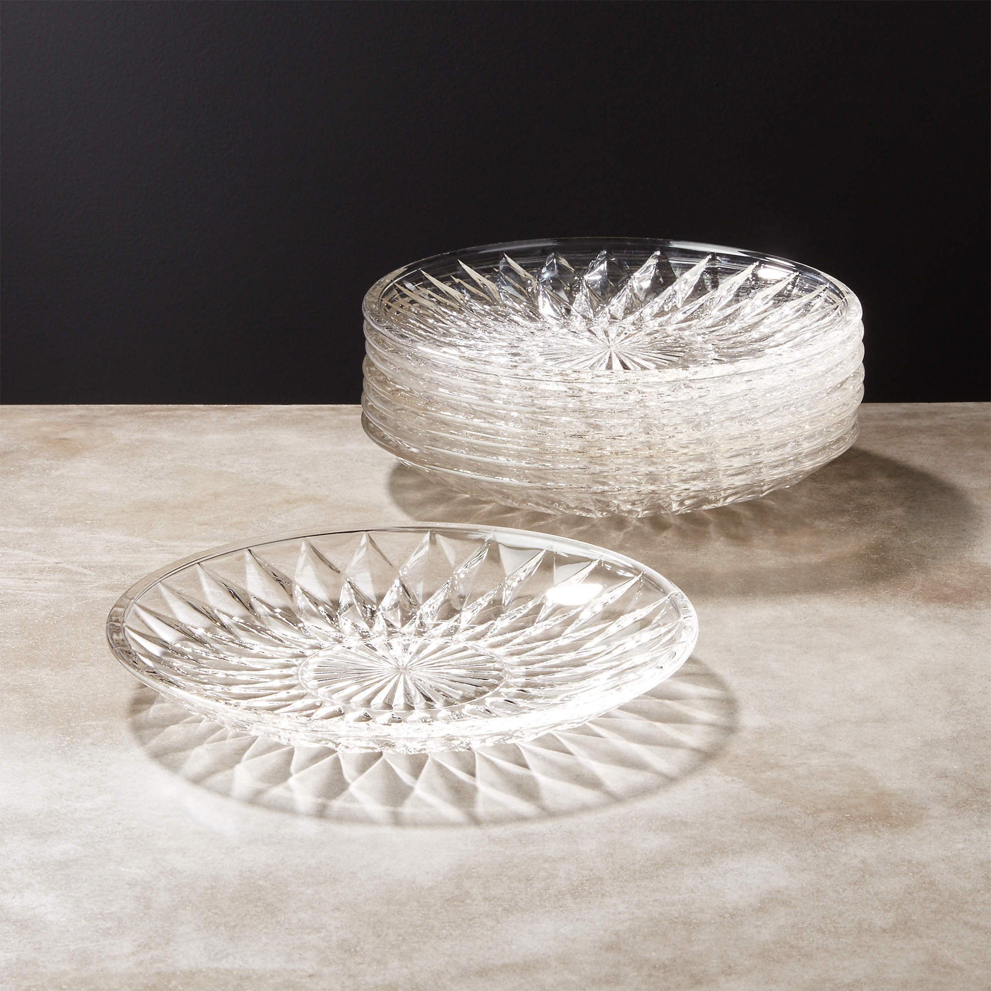 Daphne Glass Appetizer Plate Set of 8 + Reviews | CB2 | CB2