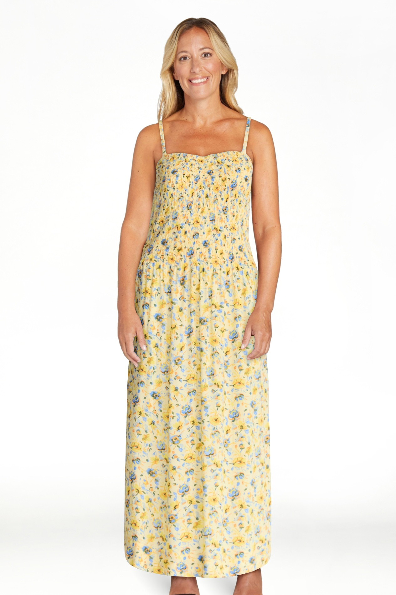 Free Assembly Women's and Women's Plus Sleeveless Smocked Maxi Dress, Sizes XS-4X | Walmart (US)