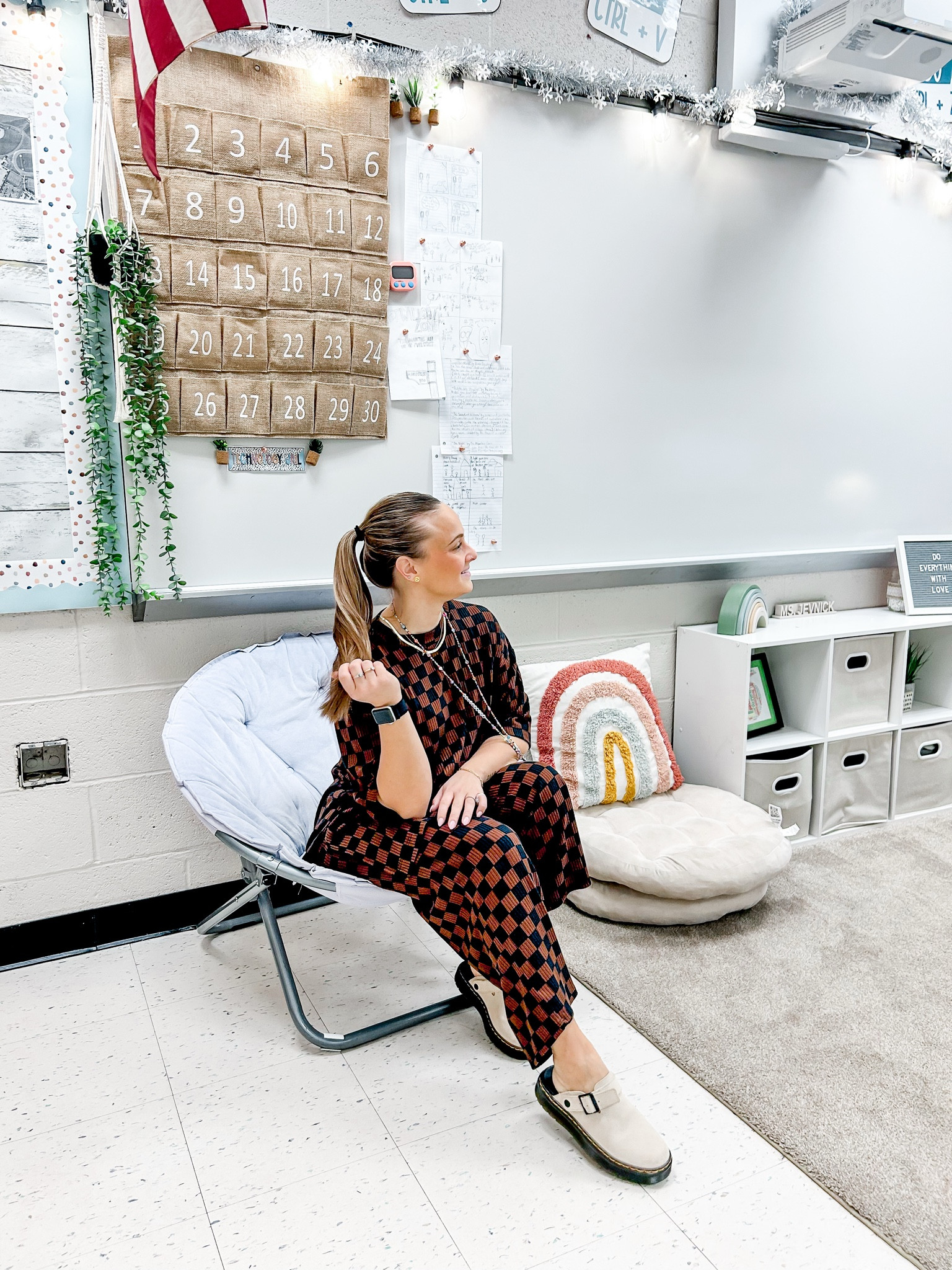 Teacher. Ootd. Outfit of the day.  teach. Dressed in lala. Comfortable. Work wear. Doc marten slip on shoes. Fall. Winter. Matching set. Teacherootd. Classroom. Cute classroom. Posters. Ela teacher. English language arts. Outfit ideas  

#LTKFindsUnder100 #LTKWorkwear #LTKSeasonal