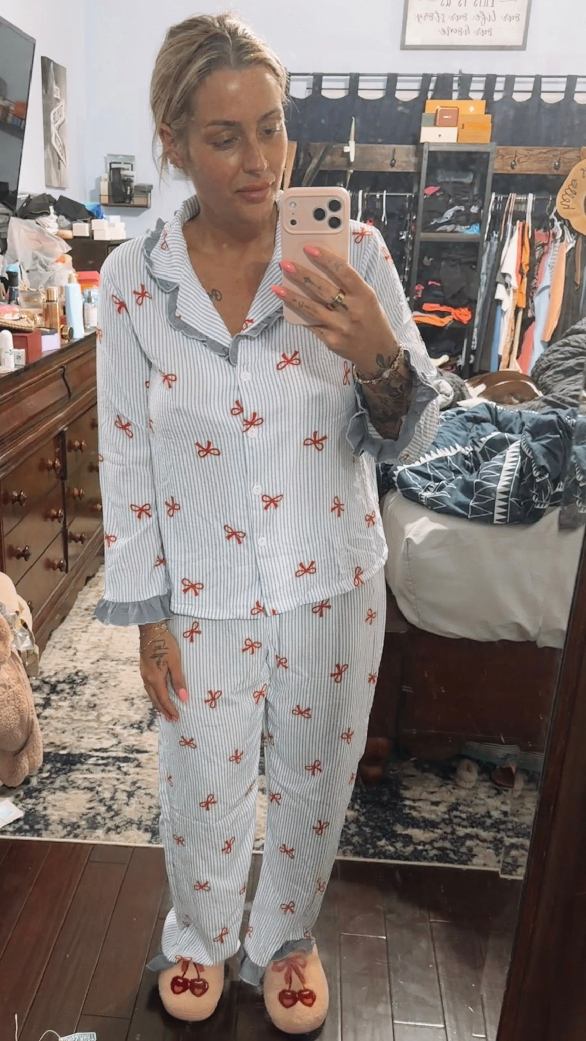 Pajama chronicles ruffles edition 

#LTKselfcare #LTKmomlife