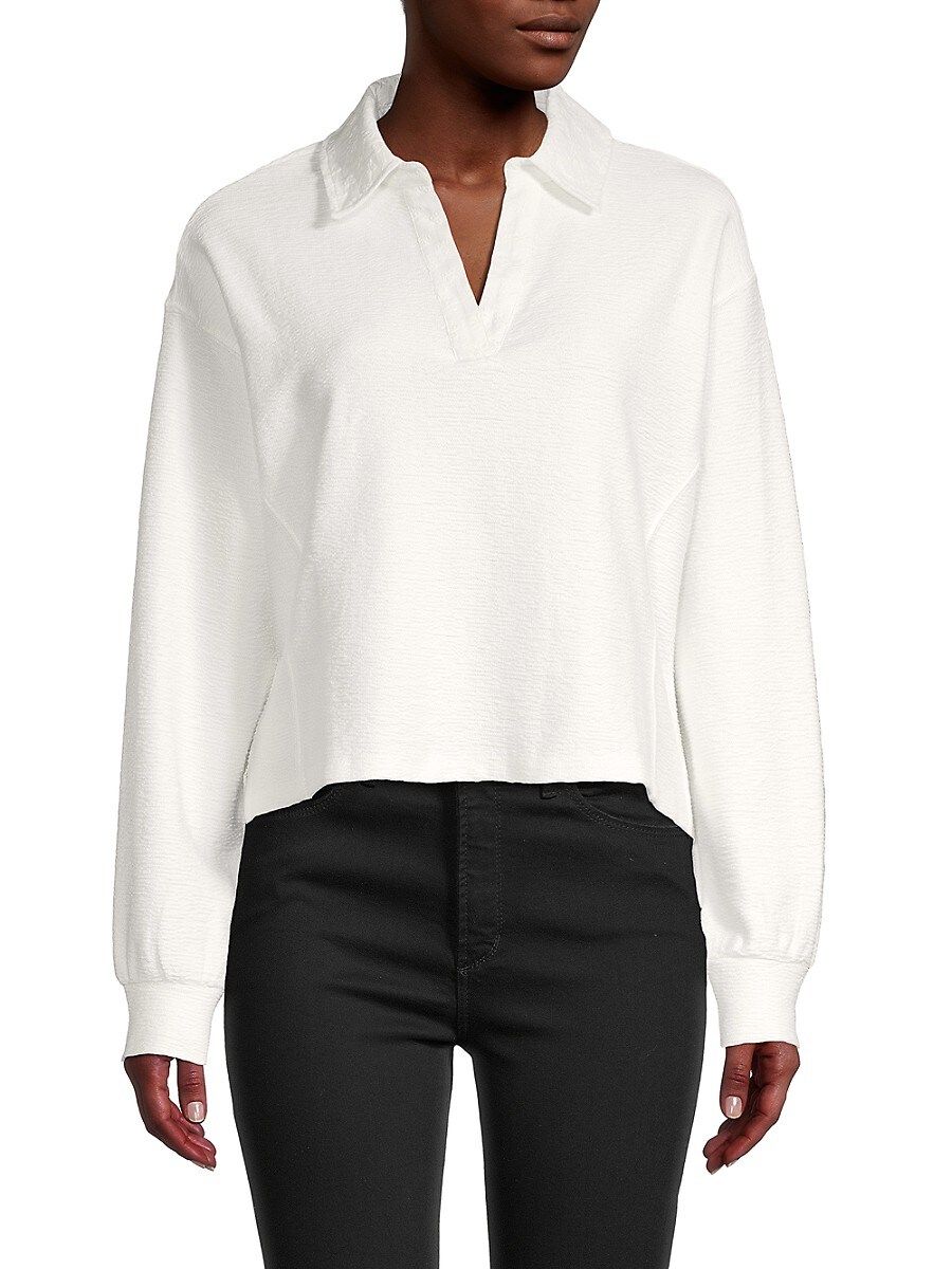 Design 365 Women's Cropped Polo Top - White - Size XS | Saks Fifth Avenue OFF 5TH