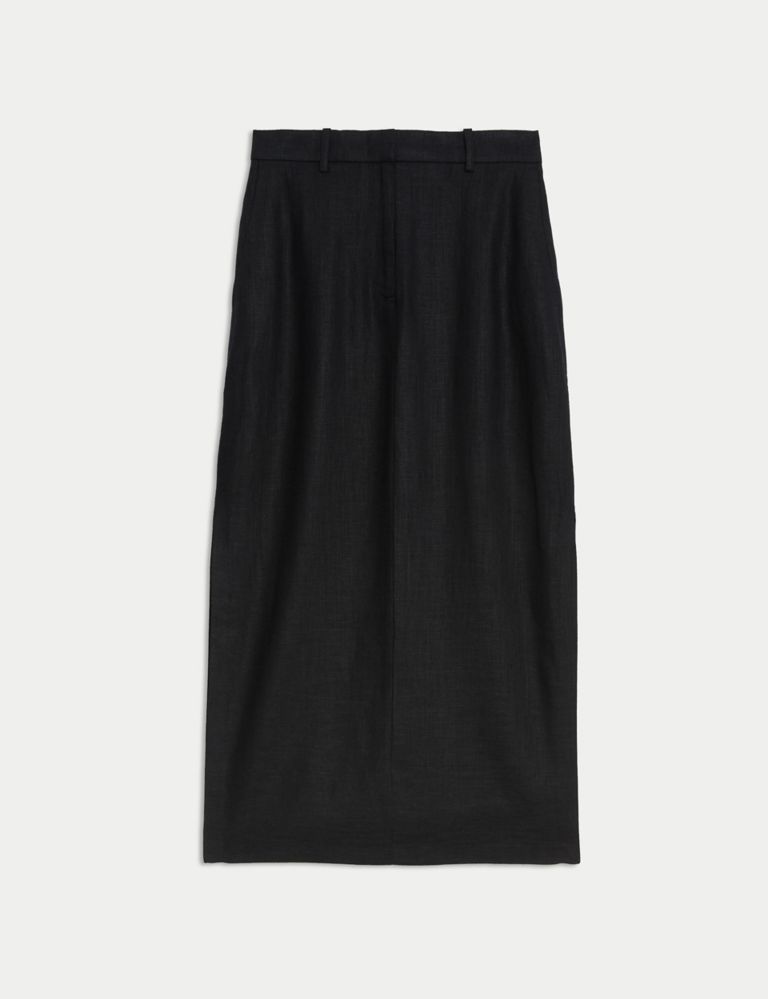 Linen Blend Side Split Maxi Column Skirt | Marks & Spencer (UK)
