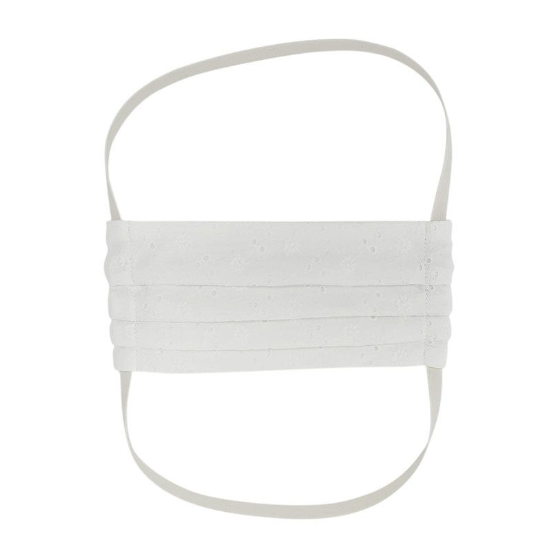 Reusable Youth Cloth Face Mask, White Eyelet | Maisonette