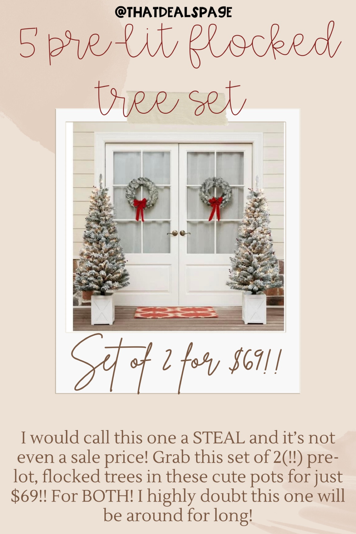 STEAL!!! Set of 2 for $69!! Don’t wait on these, friends!! #christmas #christmastrees #christmasdecor 

#LTKSeasonal