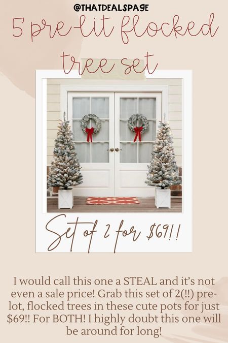 STEAL!!! Set of 2 for $69!! Don’t wait on these, friends!! #christmas #christmastrees #christmasdecor 

#LTKSeasonal