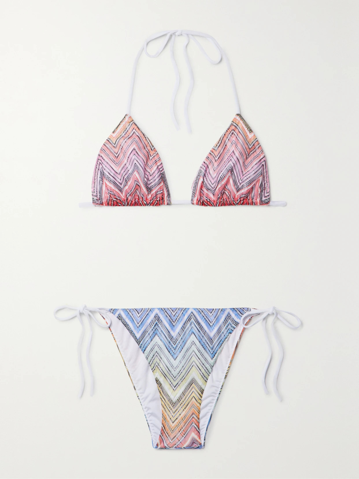 Missoni - Mare Crochet-knit Triangle Halterneck Bikini - Multi | NET-A-PORTER (US)