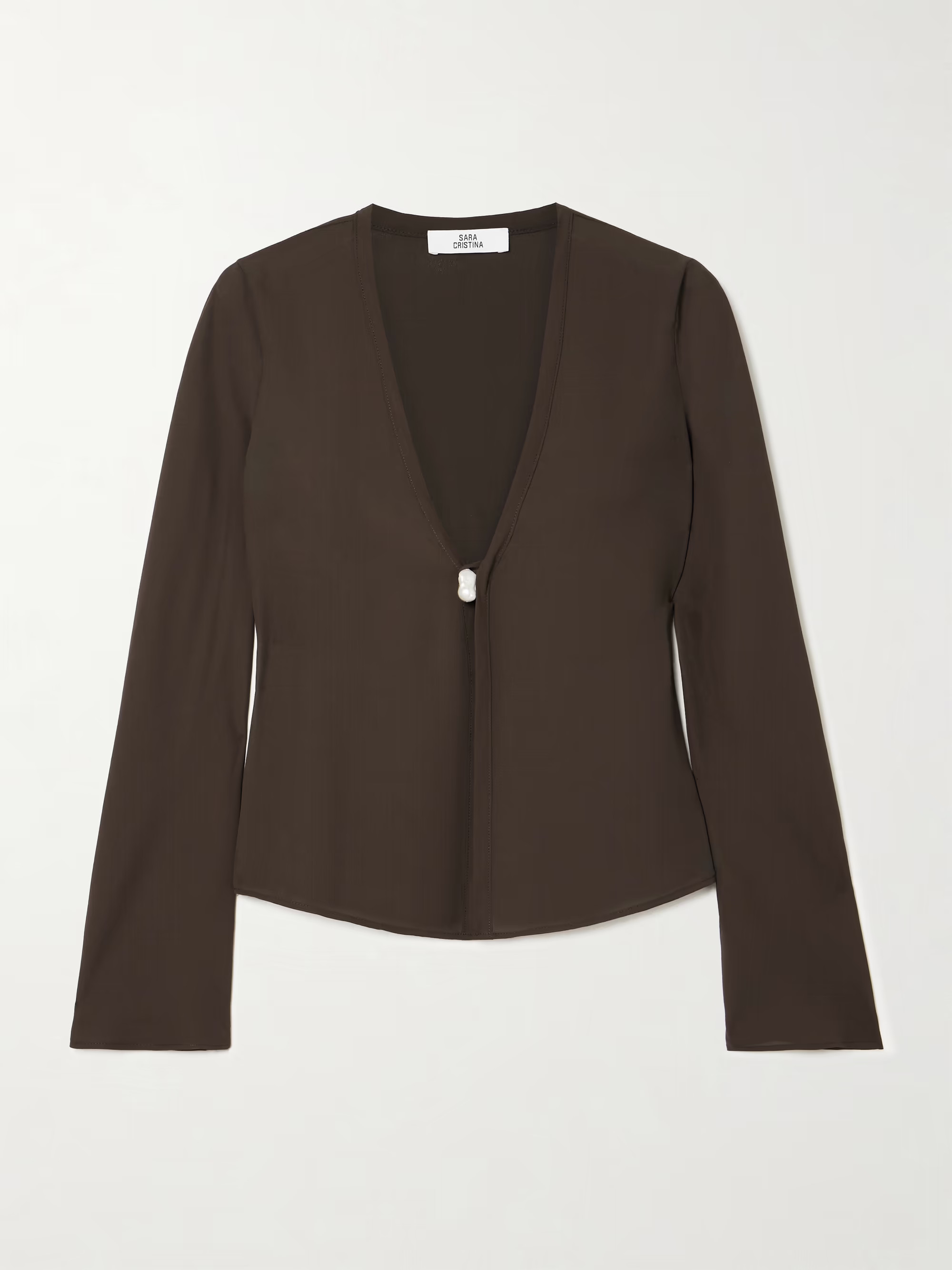 Nerea pearl-embellished recycled silk-georgette top | NET-A-PORTER (UK & EU)