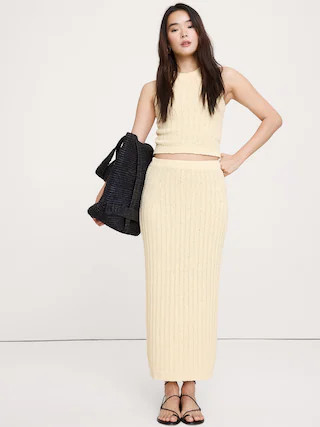 Bouclé Cotton Sweater Skirt | Banana Republic (CA)