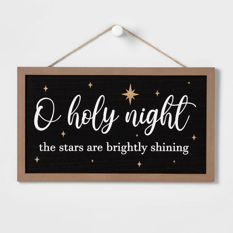 15" Wood Frame 'O Holy Night' Wall Art - Wondershop™ | Target