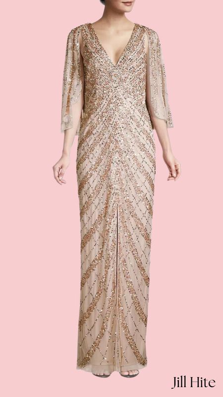 Mother of the bride, or mother of the groom dress, beaded gold evening gown, mob dress, mog dress, unique mother of the bride dress

#LTKover40 #LTKwedding #LTKSeasonal