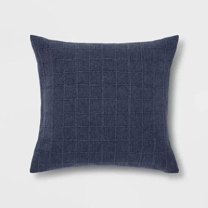 Woven Washed Windowpane Throw Pillow - Threshold™ | Target