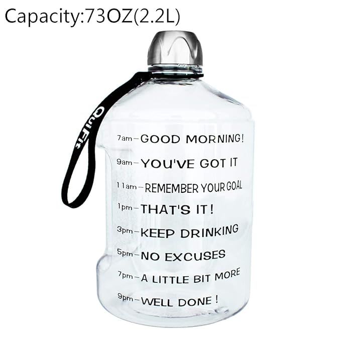 BuildLife 1 Gallon Water Bottle Motivational Fitness Workout with Time Marker |Drink More Water D... | Amazon (US)