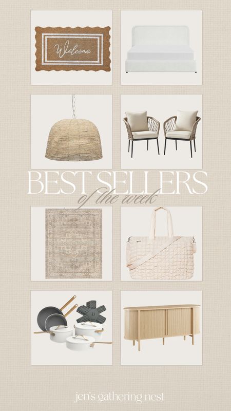 Best sellers of the week 🤍

These were your favorite home finds for the week! From this gorgeous boucle bed, my favorite weekender bag, aesthetic cookware set, side board under $500, the cutest doormat + more!

#homedecor #homefind #targethome #walmarthome #walmart #home #lighting #travel #patiochairs #trending 

#LTKHome #LTKFindsUnder100
