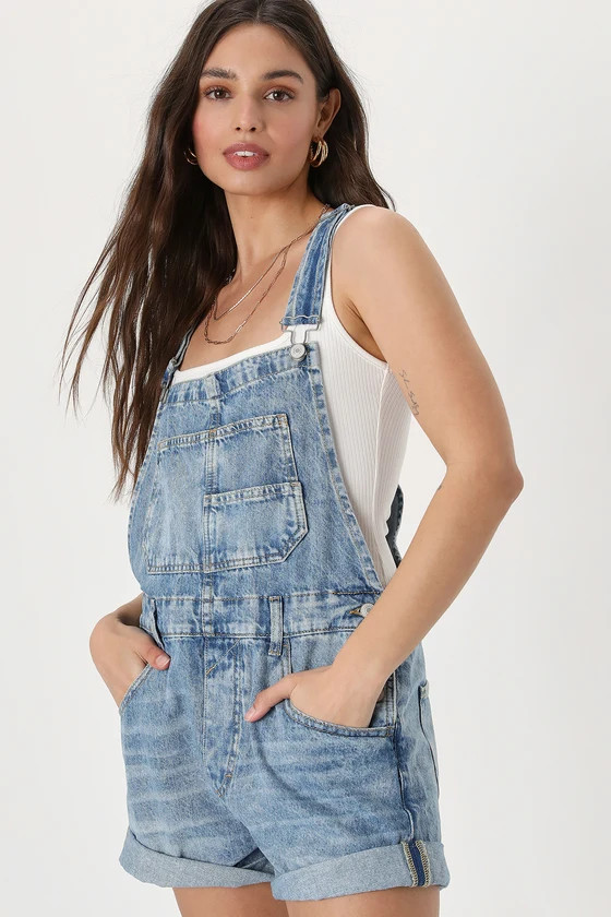 Ziggy Denim Light Wash Shortalls | Lulus
