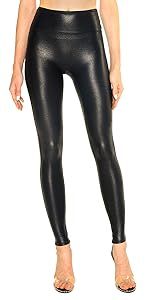 Tagoo Women's Stretchy Faux Leather Leggings Pants, Sexy Red High Waisted Tights | Amazon (US)