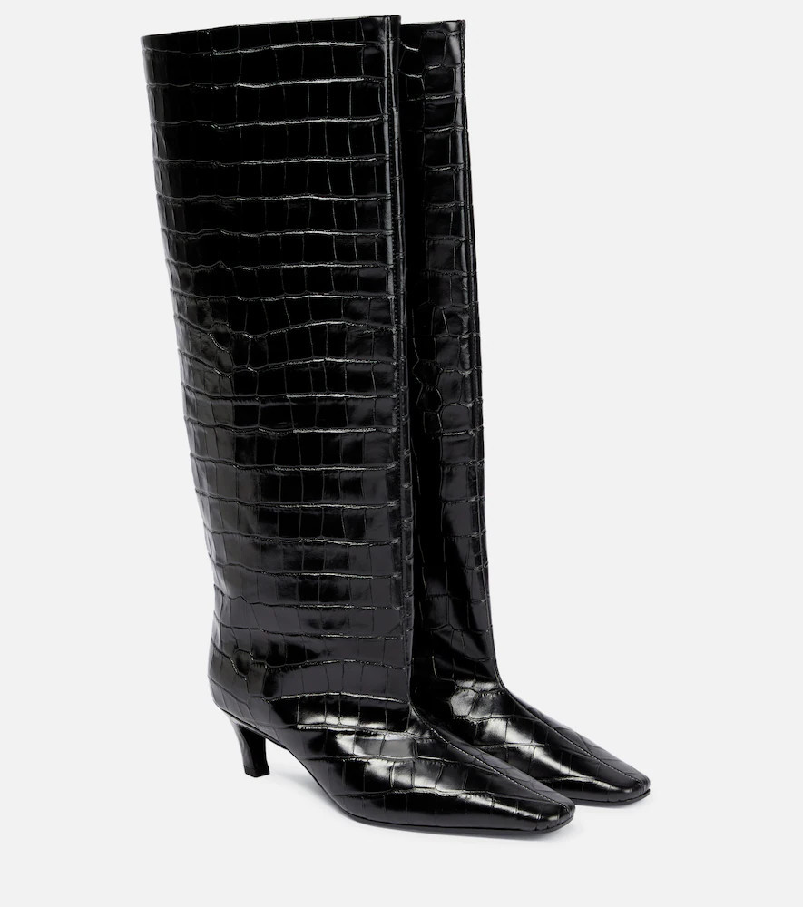 Toteme Croc-effect leather knee-high boots | Mytheresa (US/CA)