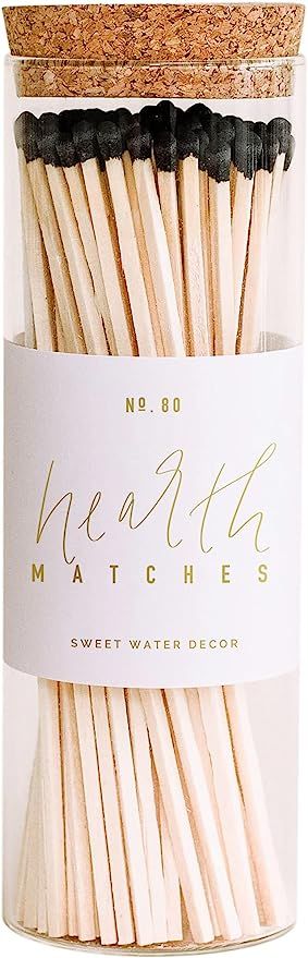 Sweet Water Decor 7" Hearth Matches in Apothecary Glass Bottle | Rustic Jar Approx. 80 Decorative... | Amazon (US)