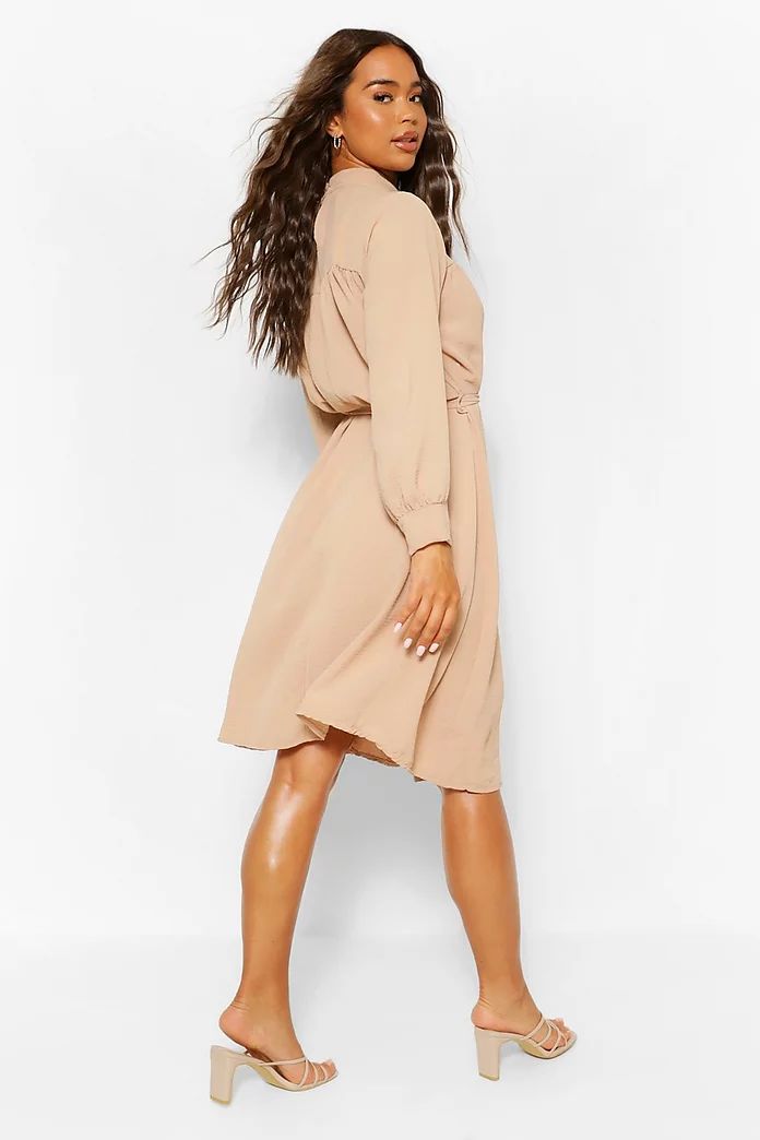 High Neck Smock Midi Dress | Boohoo.com (US & CA)