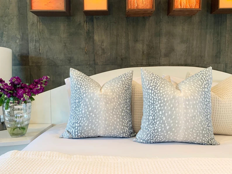 Antelope Print Linen Throw Pillow Cover  Aqua Antelope Accent - Etsy | Etsy (US)