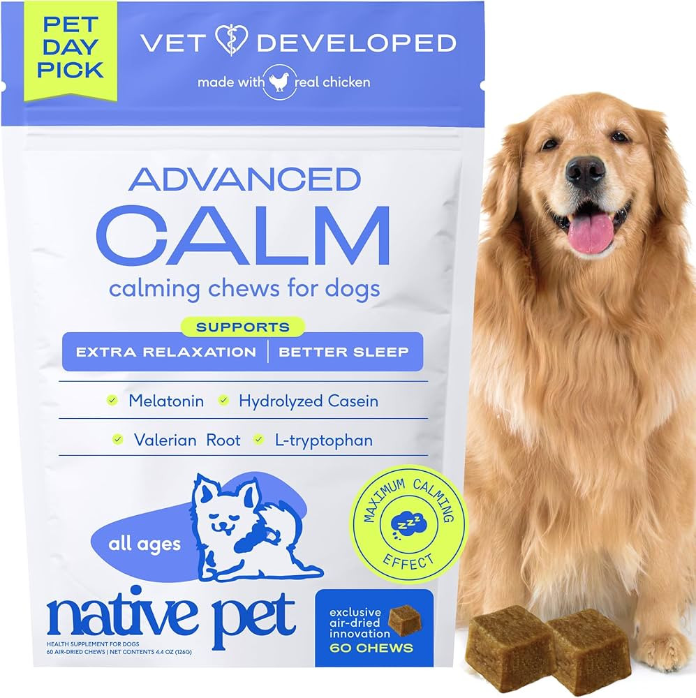 Amazon.com : Native Pet Advanced Calming Chews for Dogs - Anxiety Relief, Stress, Separation, Tra... | Amazon (US)