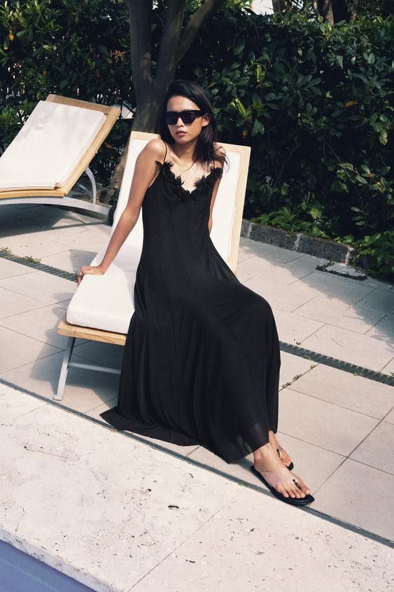 TULLE FLORAL MIDI DRESS | Zara US