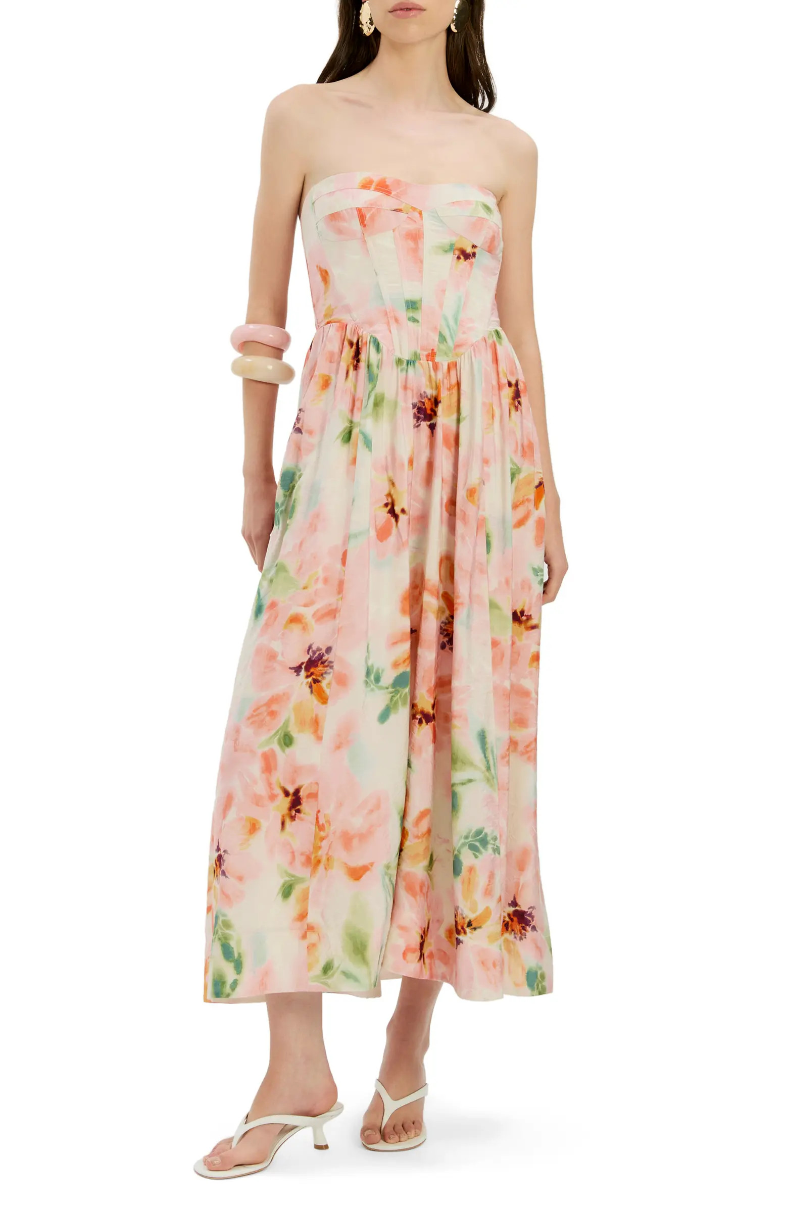 Lola Floral Strapless Corset Dress | Nordstrom