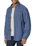 Long Sleeve Sherpa Lined Denim Shirt Jacket, Indigo, XX-Large | Amazon (US)