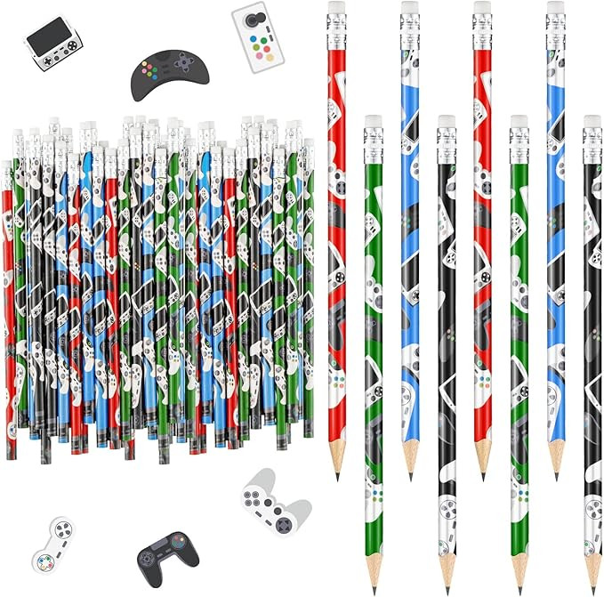 Yexiya 52 Pieces Video Game Pencils Video Game Party Favors Fun Multicolor Wood Pencils for Class... | Amazon (US)