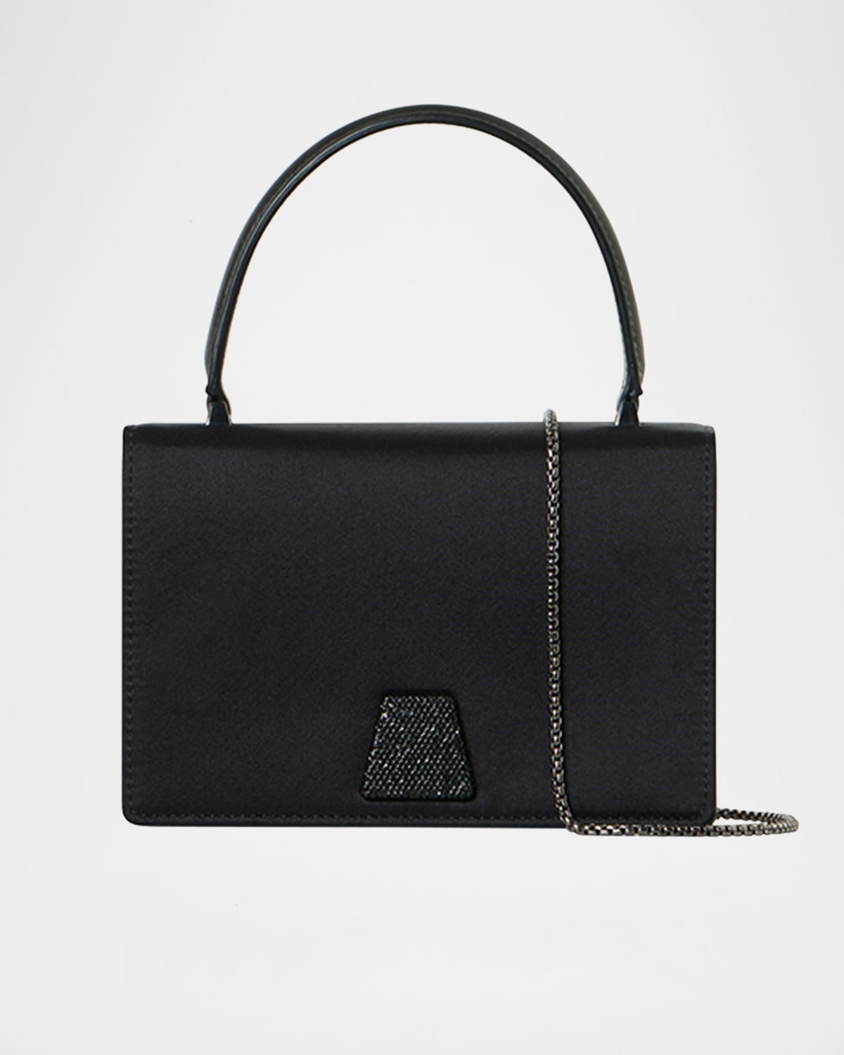 Alice Crystal Trapezoid Satin Micro Top-Handle Bag | Neiman Marcus