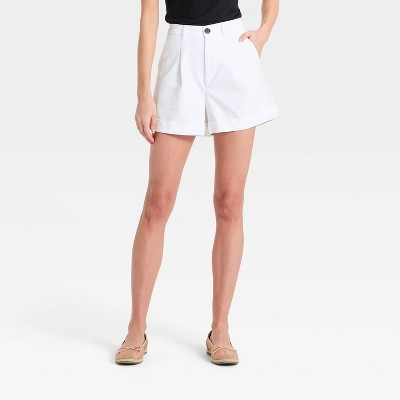 Women's Linen Trouser Shorts 3.5" - A New Day™ White XS | Target