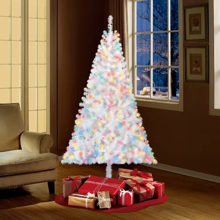 Holiday Time Pre-Lit 6.5' Madison Pine White Artificial Christmas Tree, Multi-Lights | Walmart (US)