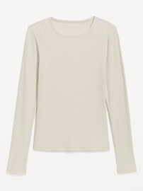 Plush Long-Sleeve Rib-Knit Slim-Fit T-Shirt for Women | Old Navy (US)