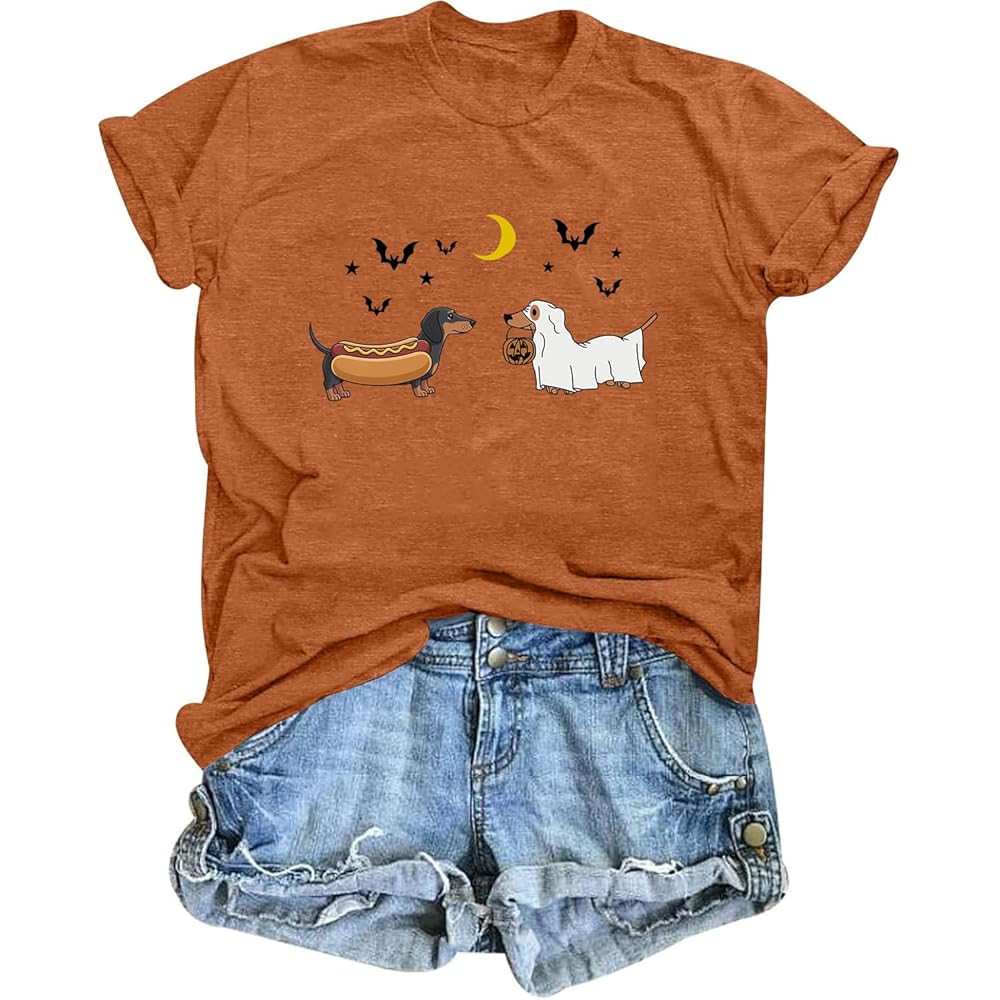 Fall Reading Ghost Shirts for Women Cute Halloween Spooky Tshirt for Book Lover | Amazon (US)