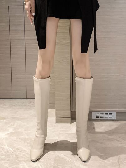Minimalist Side Zip Over Knee Boots | SHEIN