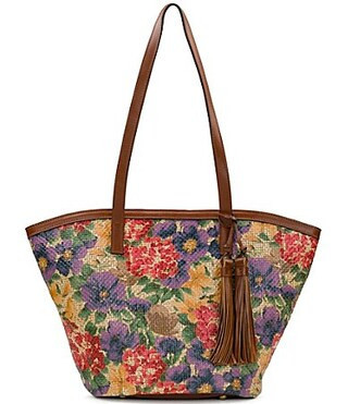 Patricia Nash Marconia Raffia Floral Tassel Tote Bag - French Hydrangeas | Dillard's