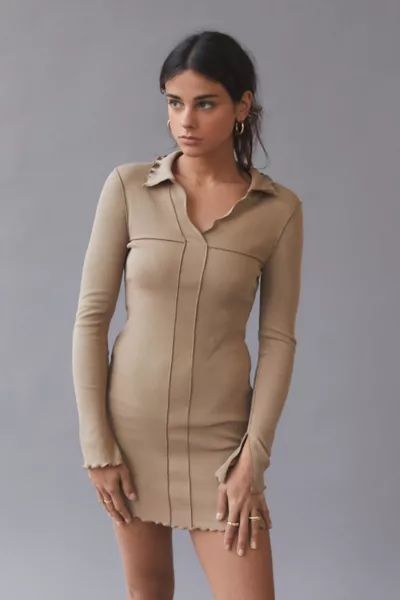 UO Sadafi Seamed Collared Mini Dress | Urban Outfitters (US and RoW)