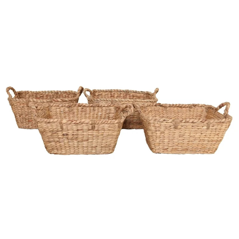 Better Homes & Gardens Tapered Rectangular Water Hyacinth Basket, Set of 4 | Walmart (US)