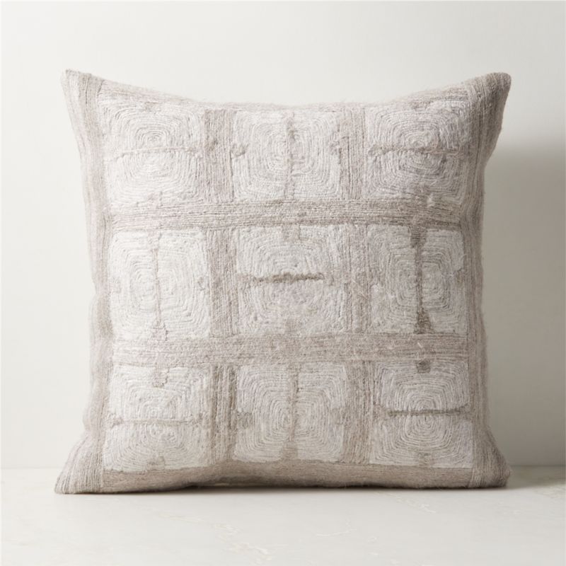 Briar Grey Throw Pillow with Down-Alternative Insert 20" + Reviews | CB2 | CB2