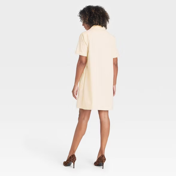 Women's Short Sleeve Button-Up Trapeze Dress - Who What Wear™ | Target