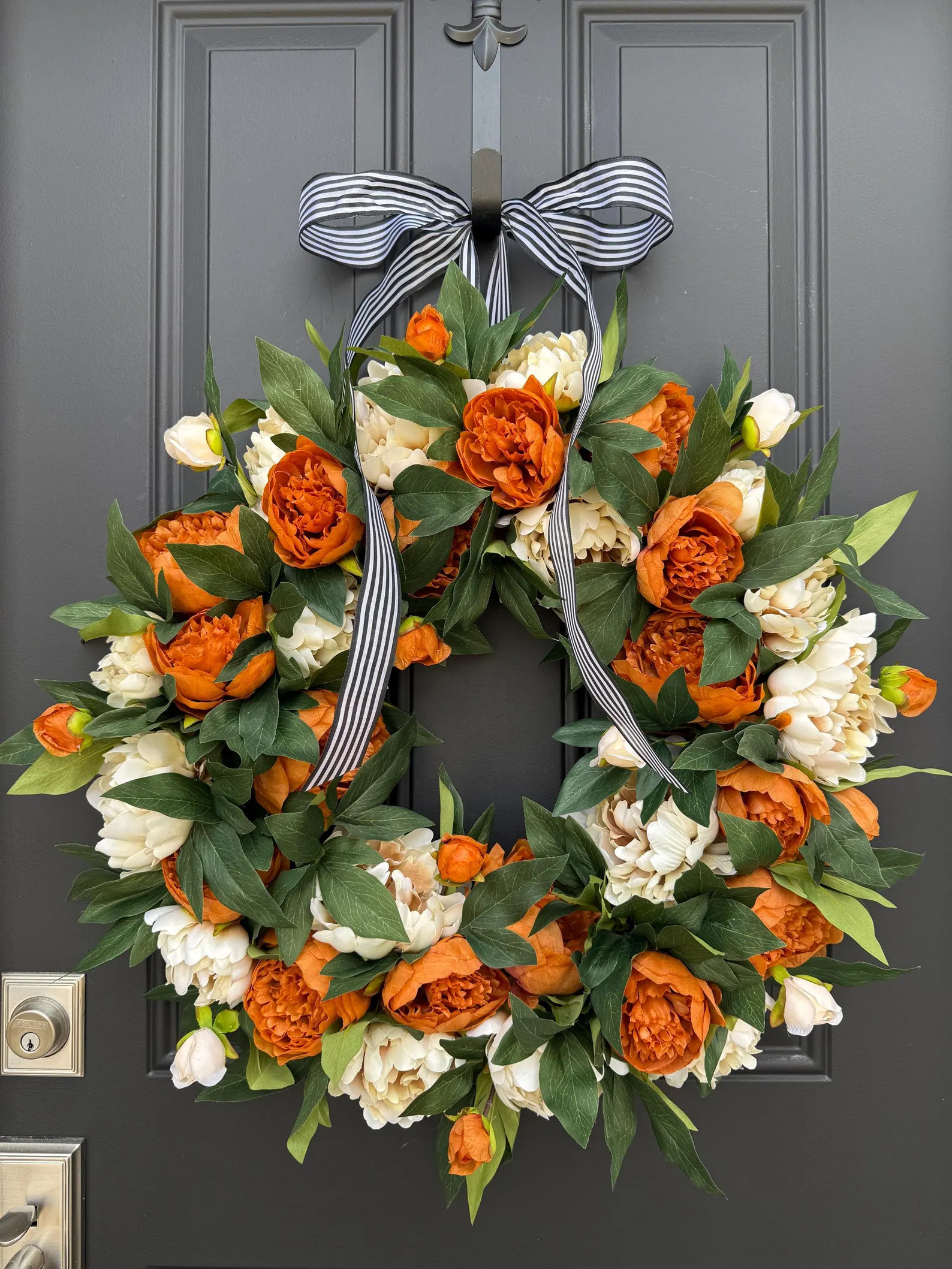 Coffee and Cream Peony Wreath - Fall Front Door Decor 22 Inch | Etsy (Global)